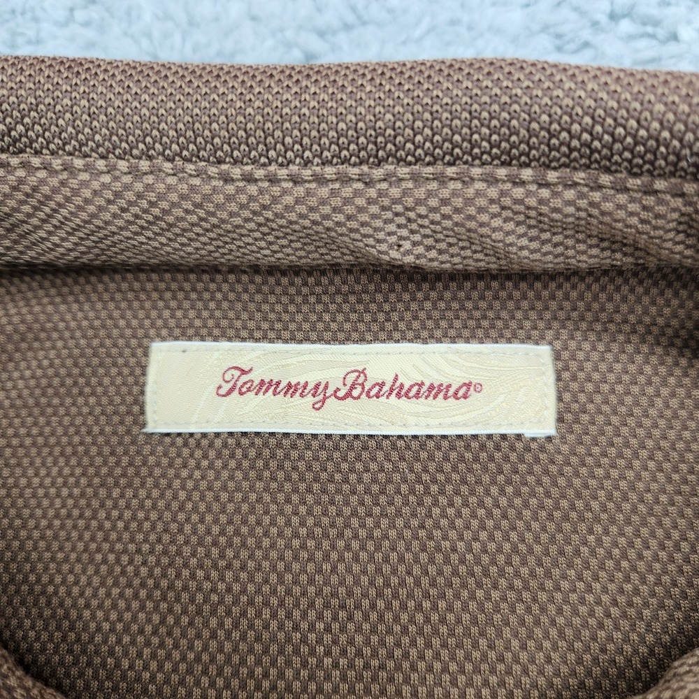Tommy Bahama Polo Shirt Mens Size XL Brown Modal Polyester - Picture 5 of 7